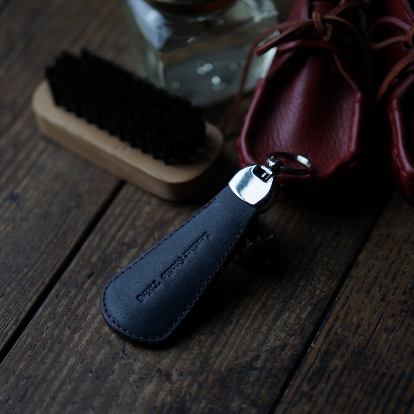 藍染レザーの靴べら